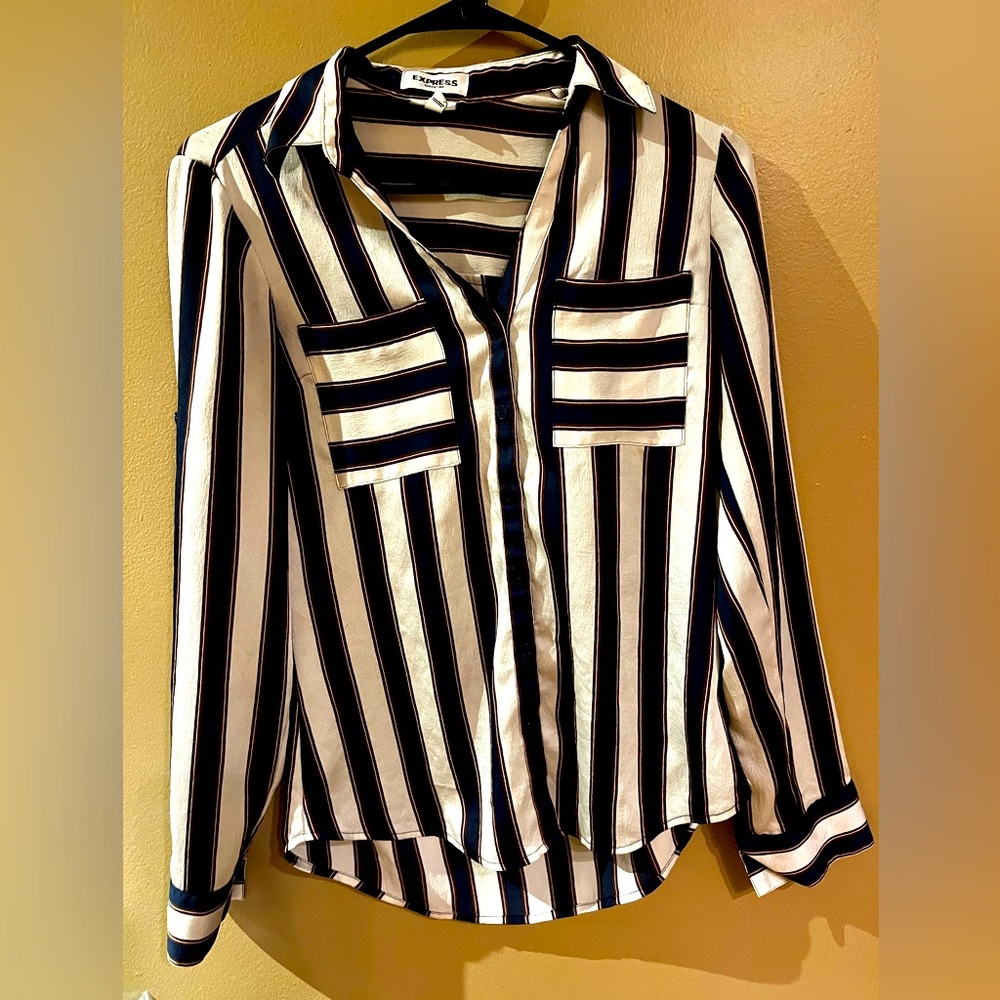 EXPRESS Portofino Shirt - white with navy